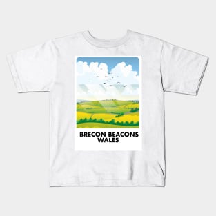 Brecon Beacons Wales travel poster Kids T-Shirt